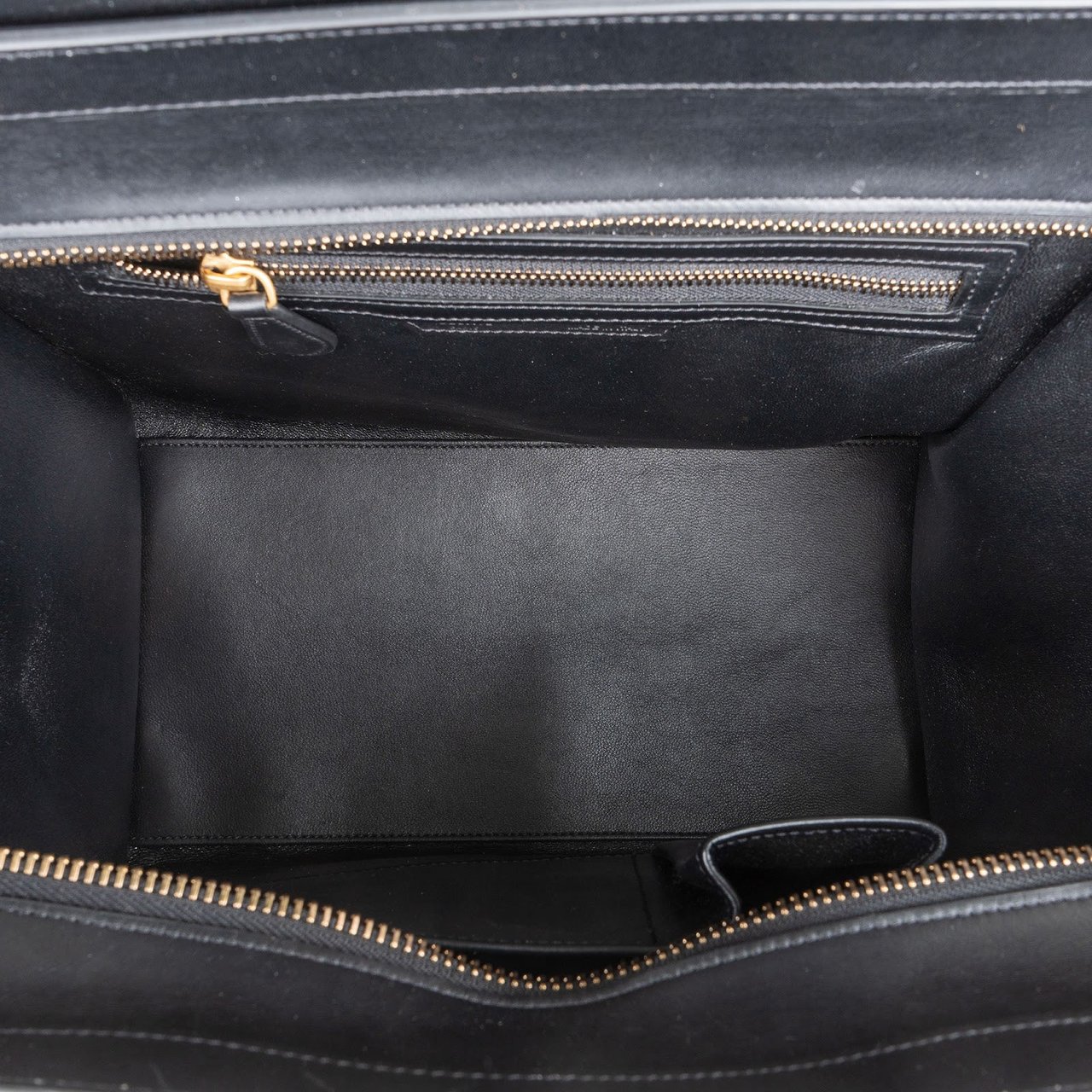 Celine Céline Tricolor Leather Luggage Handbag Zwart