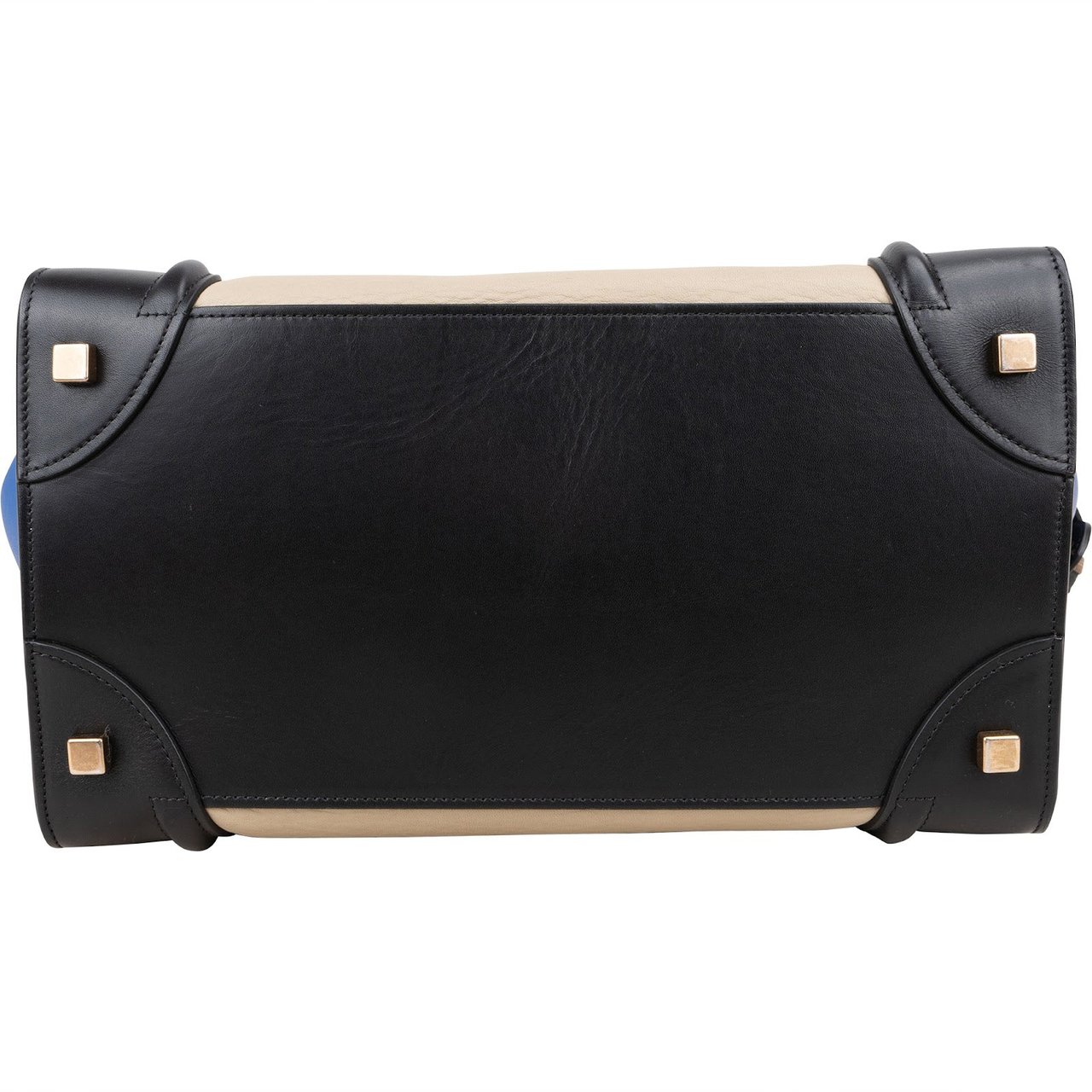 Celine Céline Tricolor Leather Luggage Handbag Zwart