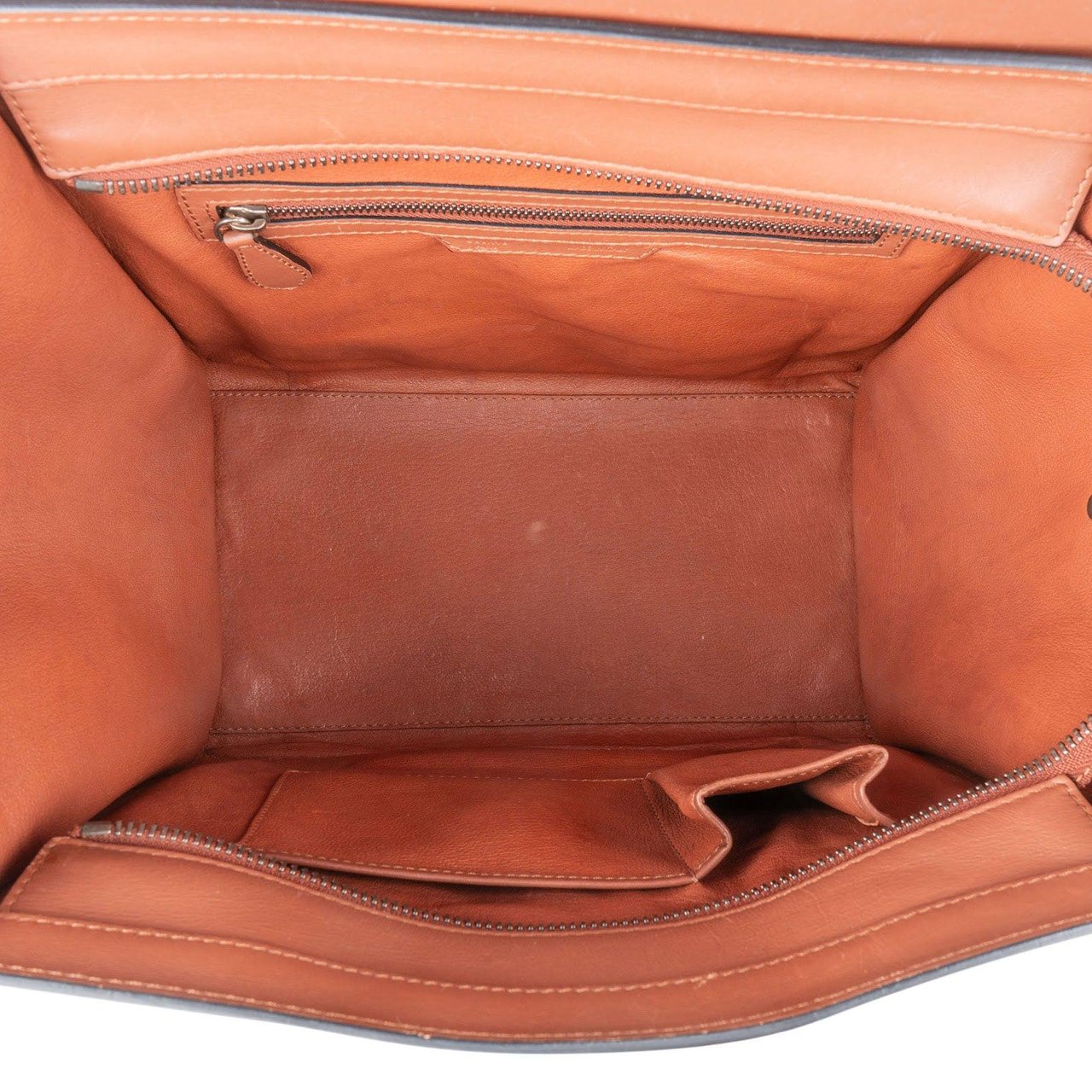 Celine Céline Brown Leather Luggage Handbag Bruin