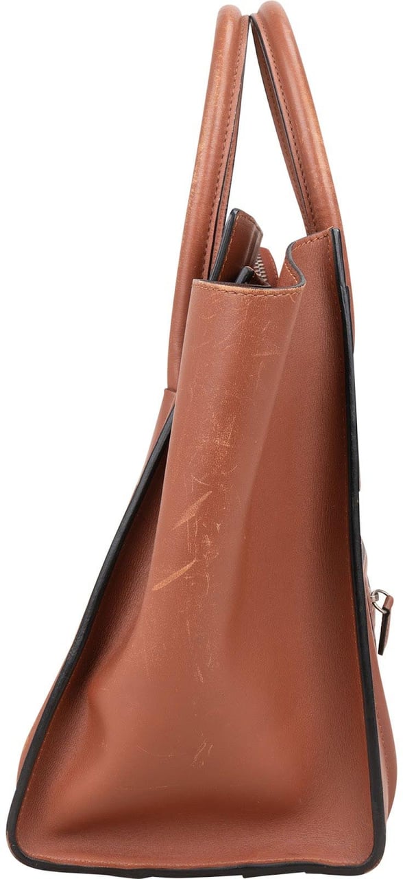 Celine Céline Brown Leather Luggage Handbag Bruin