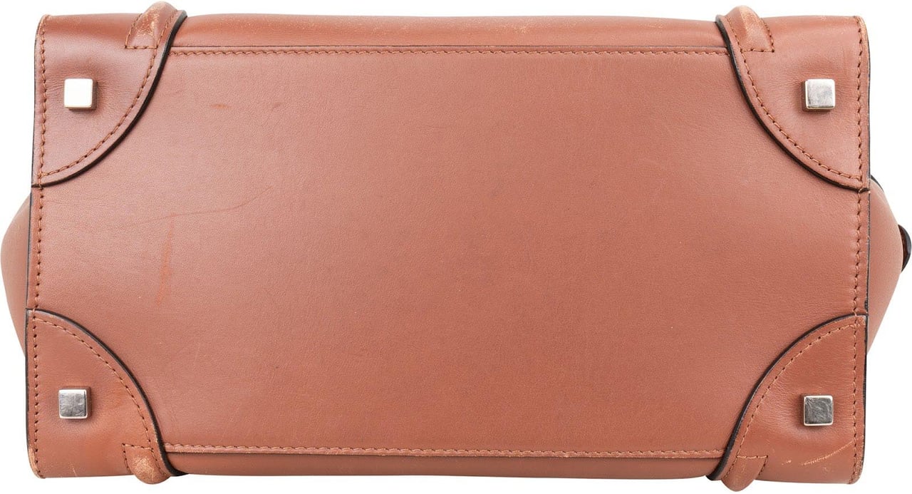 Celine Céline Brown Leather Luggage Handbag Bruin