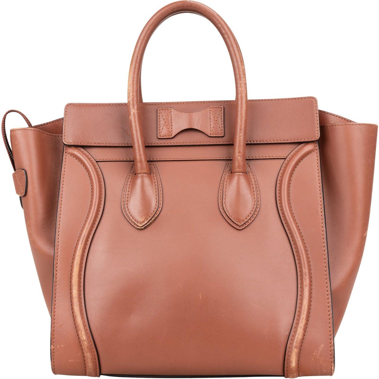 Celine Céline Brown Leather Luggage Handbag Bruin