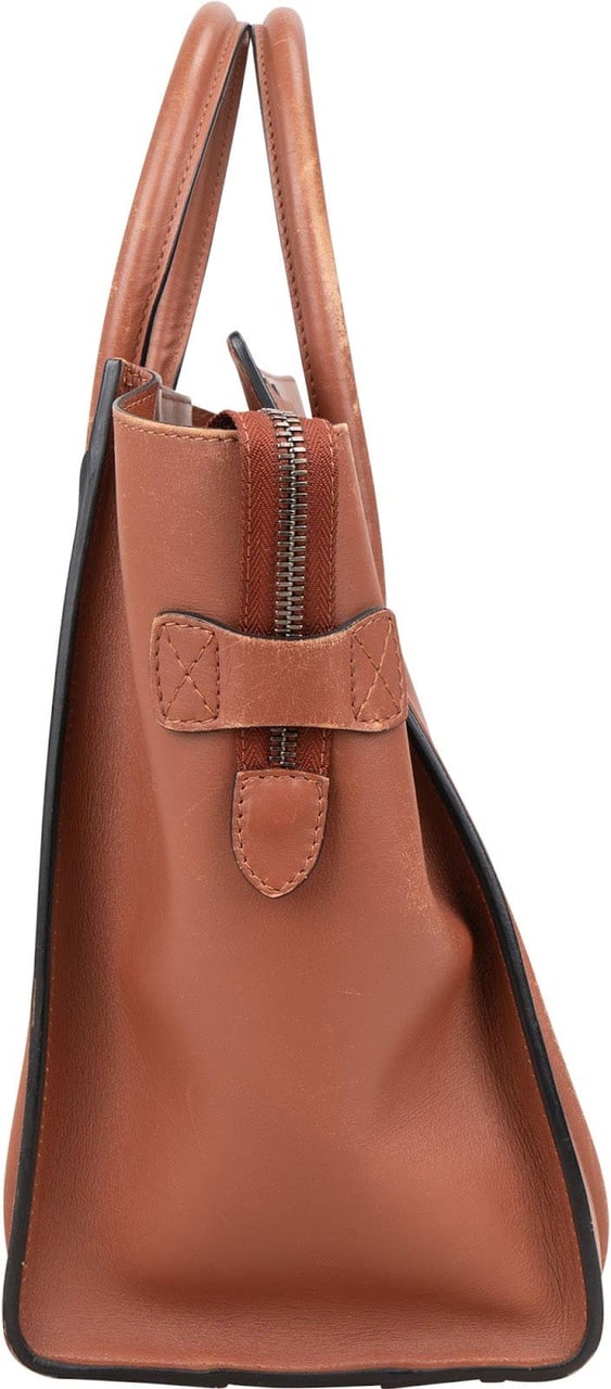 Celine Céline Brown Leather Luggage Handbag Bruin