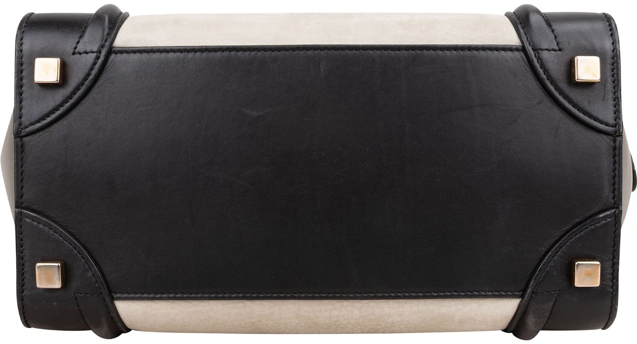 Celine Céline Tricolor Leather Luggage Handbag Zwart