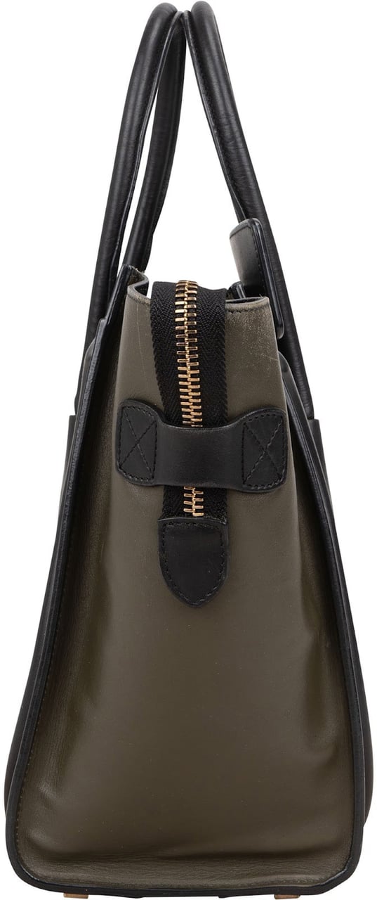 Celine Céline Tricolor Leather Luggage Handbag Zwart