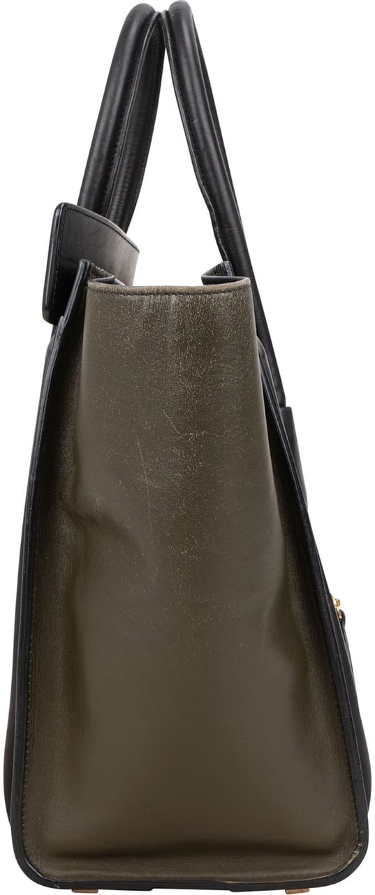 Celine Céline Tricolor Leather Luggage Handbag Zwart