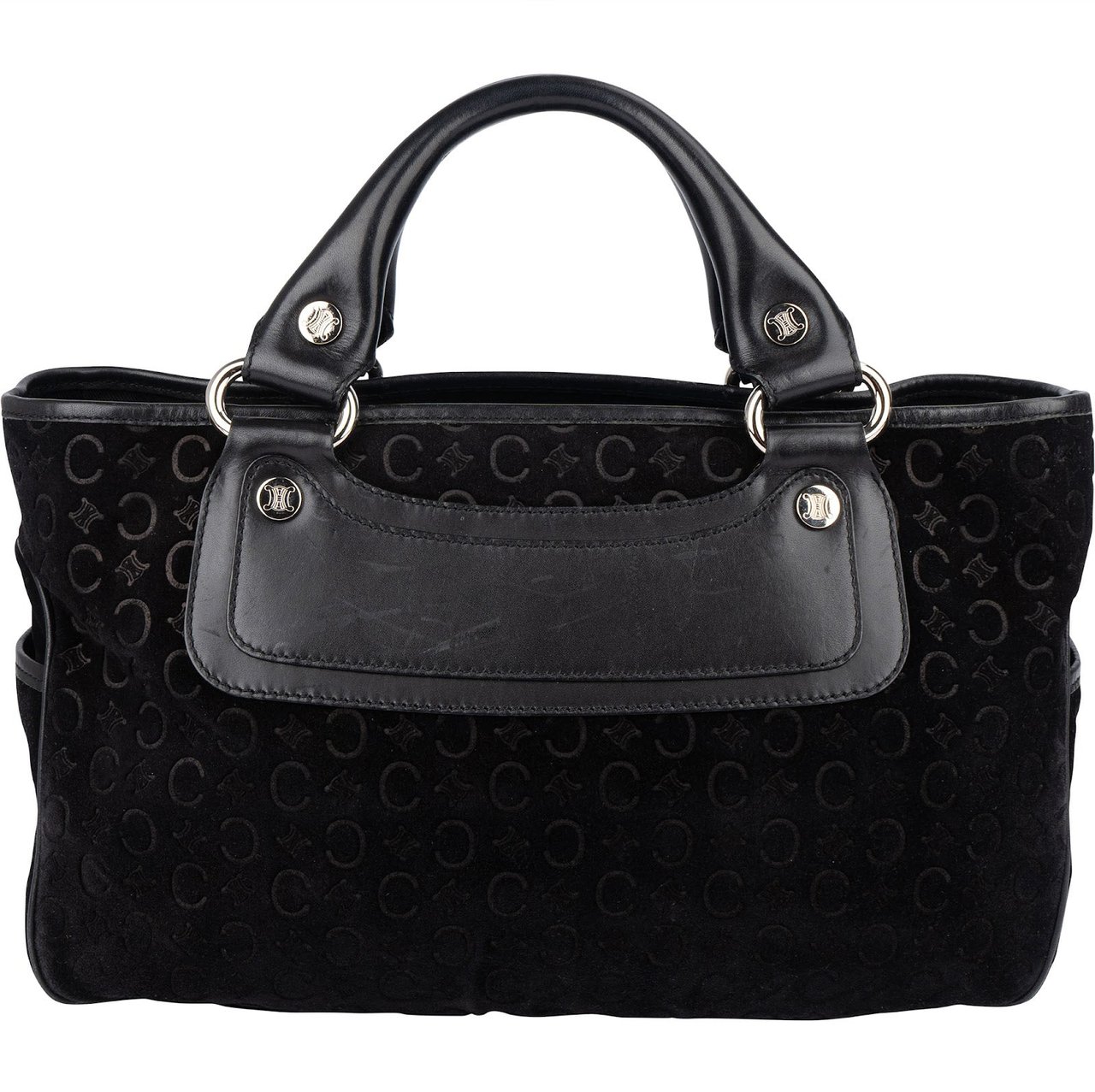 Celine Celine C Macadam Suede Boogie Handbag Zwart