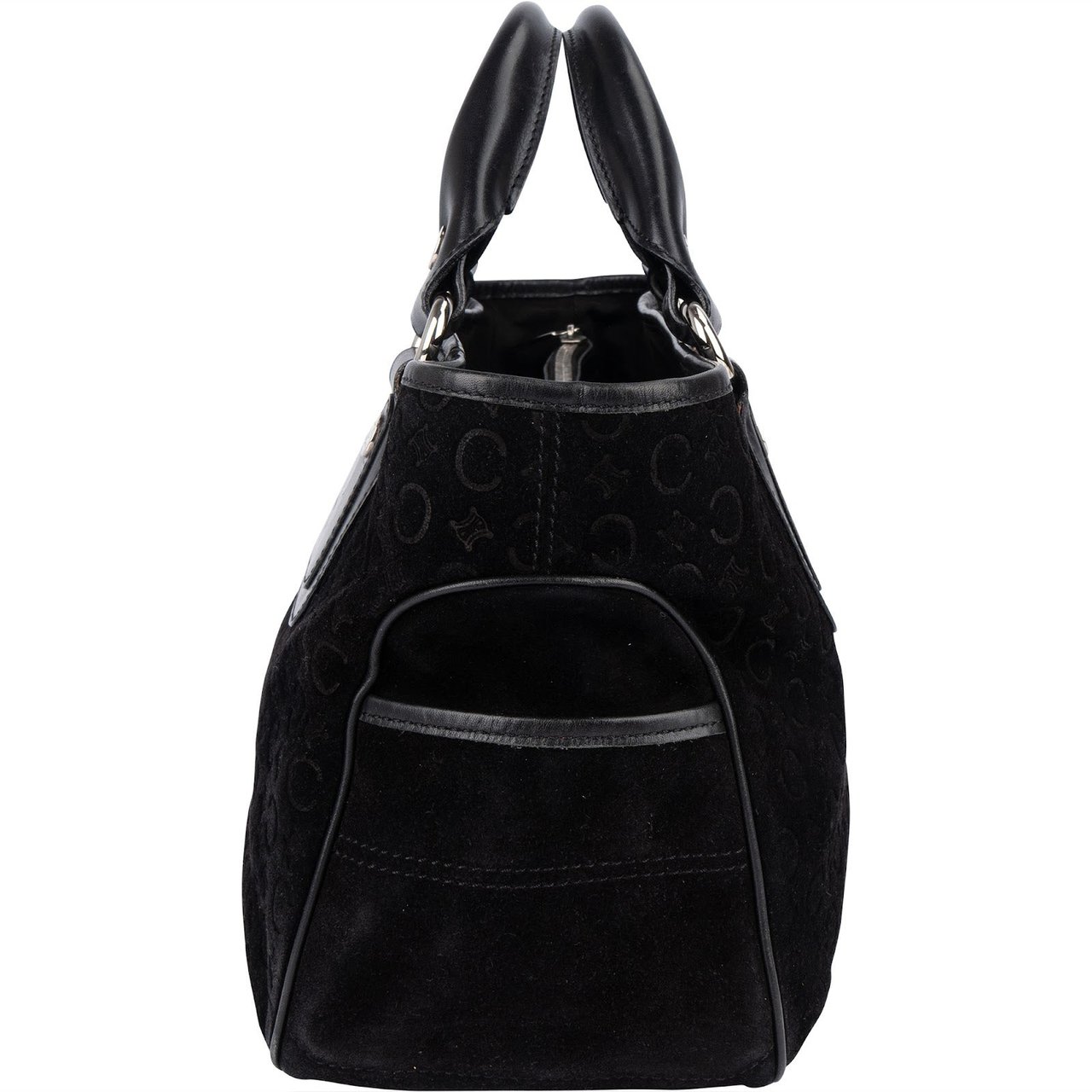 Celine Celine C Macadam Suede Boogie Handbag Zwart