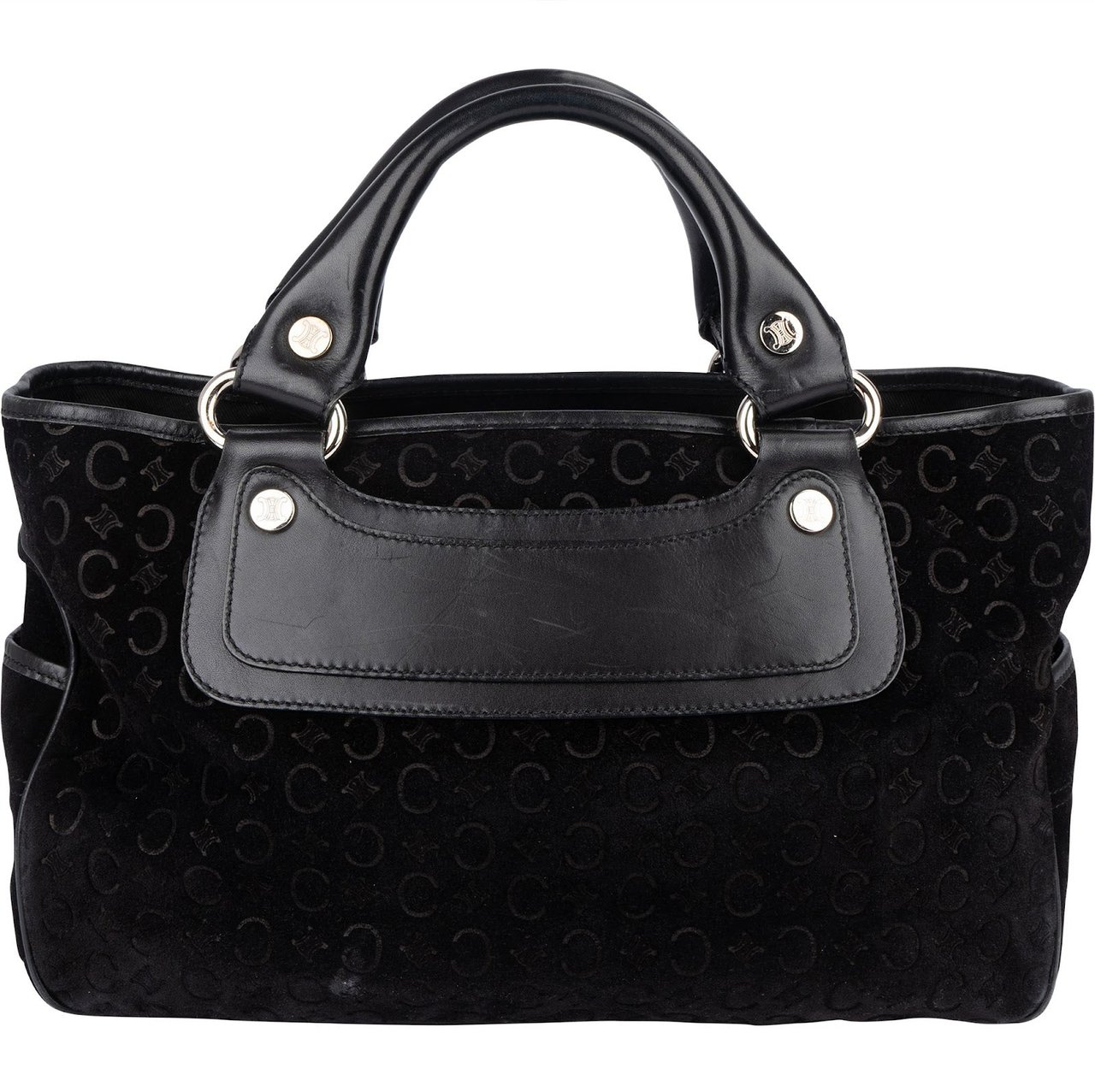 Celine Celine C Macadam Suede Boogie Handbag Zwart