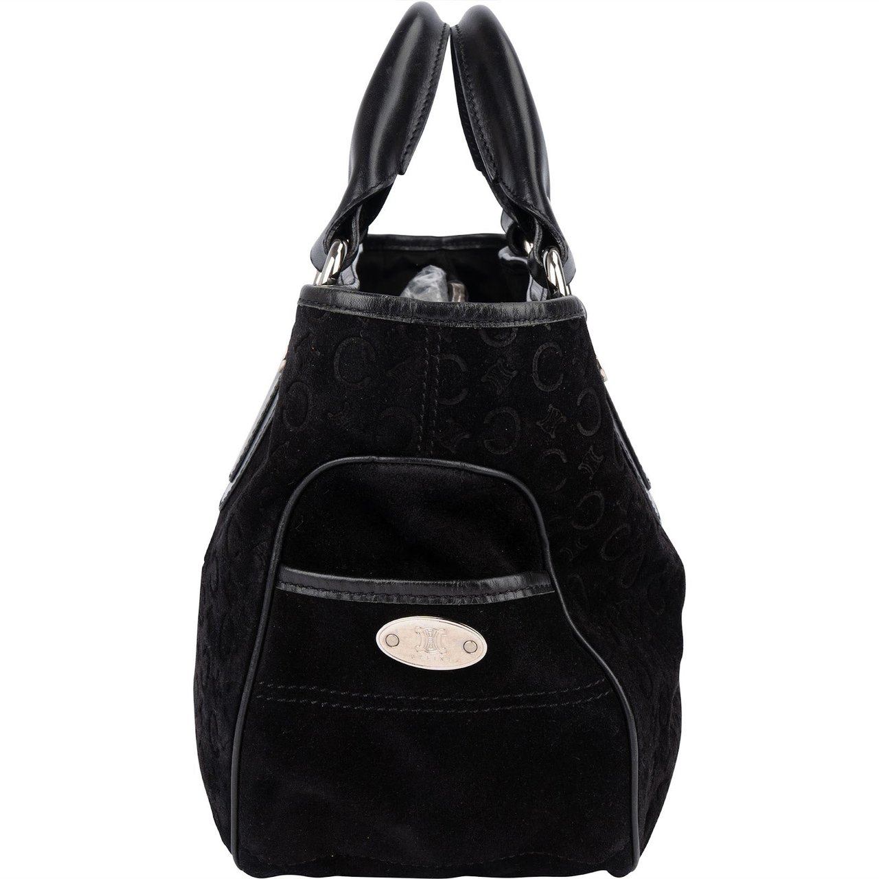 Celine Celine C Macadam Suede Boogie Handbag Zwart