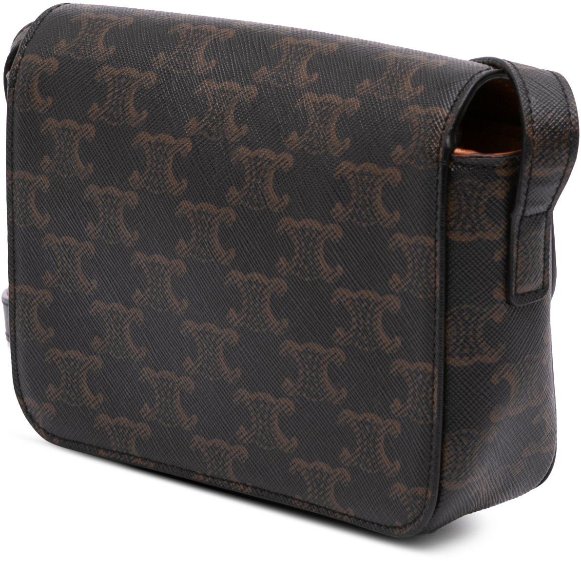 Celine Teen Triomphe Coated Canvas Triomphe Crossbody Bruin