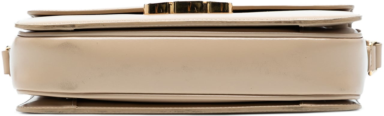 Celine Classique Shiny Calfskin Triomphe Crossbody Bruin