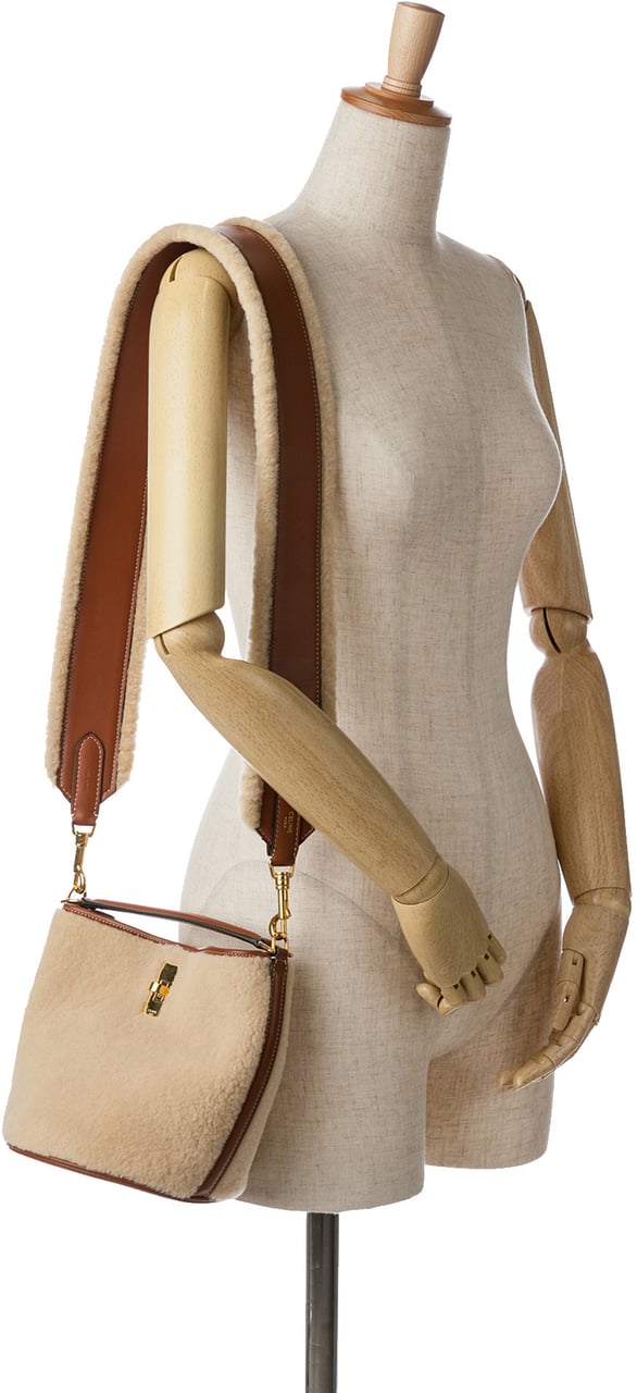 Celine Shearling Bucket 16 Bruin