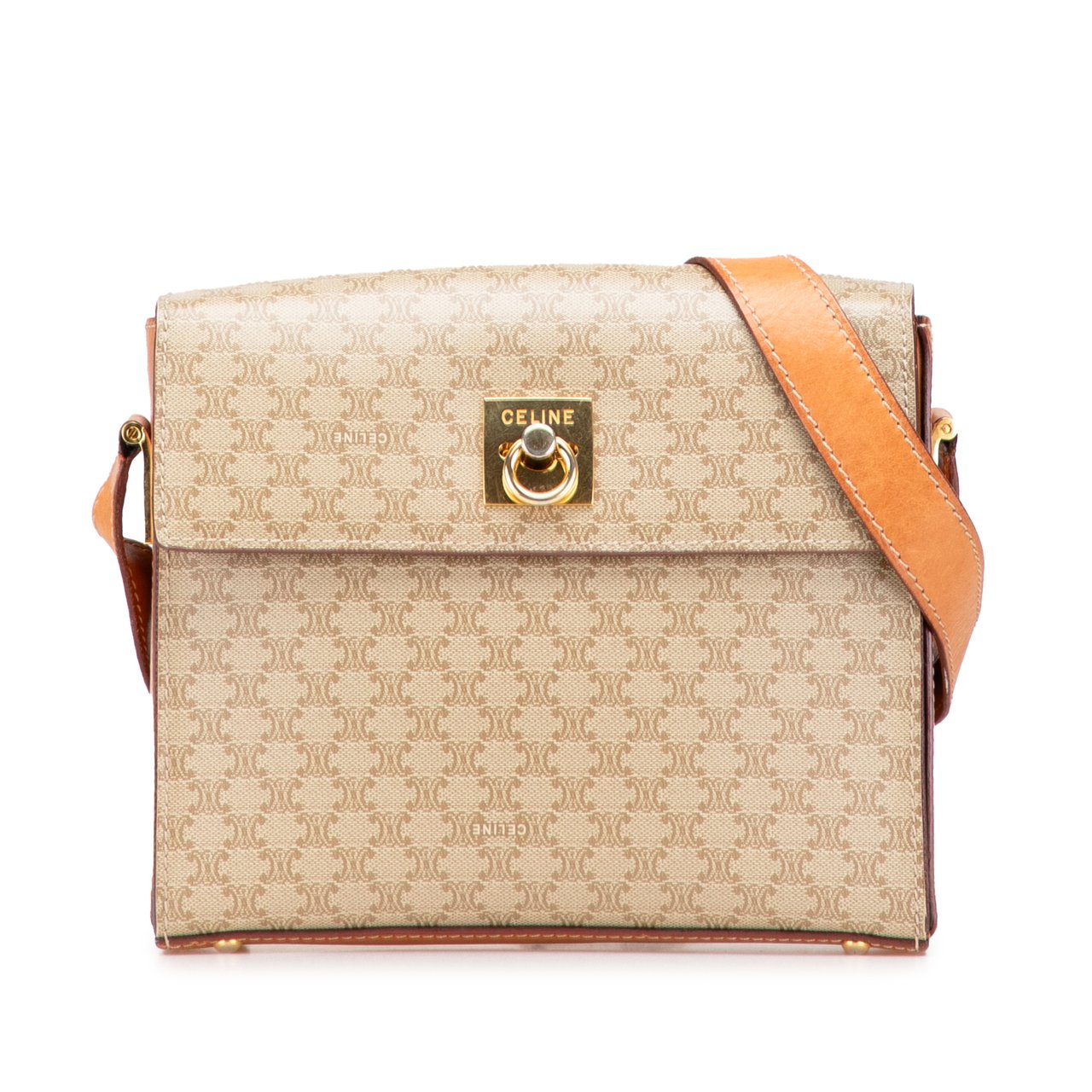 Celine Macadam Coated Canvas Crossbody Bruin