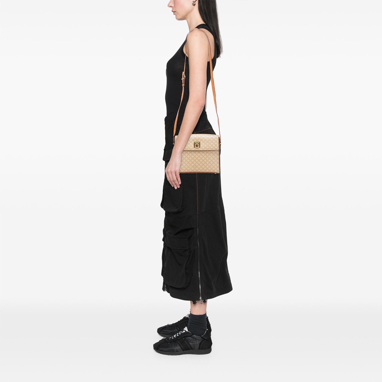Celine Macadam Coated Canvas Crossbody Bruin