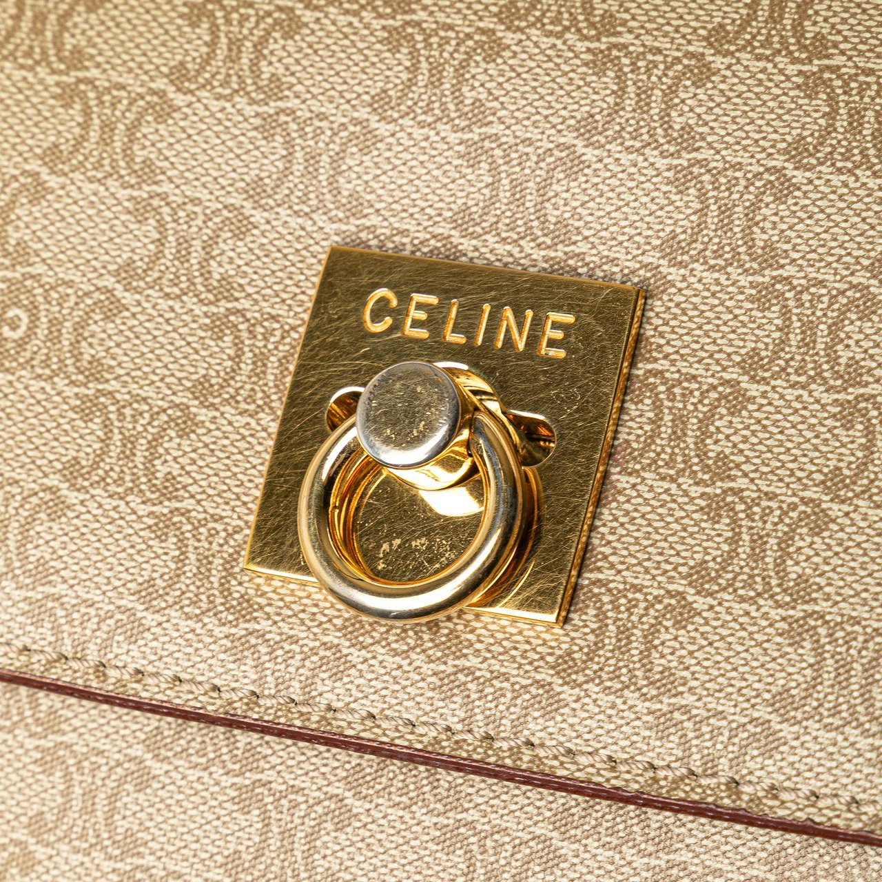 Celine Macadam Coated Canvas Crossbody Bruin