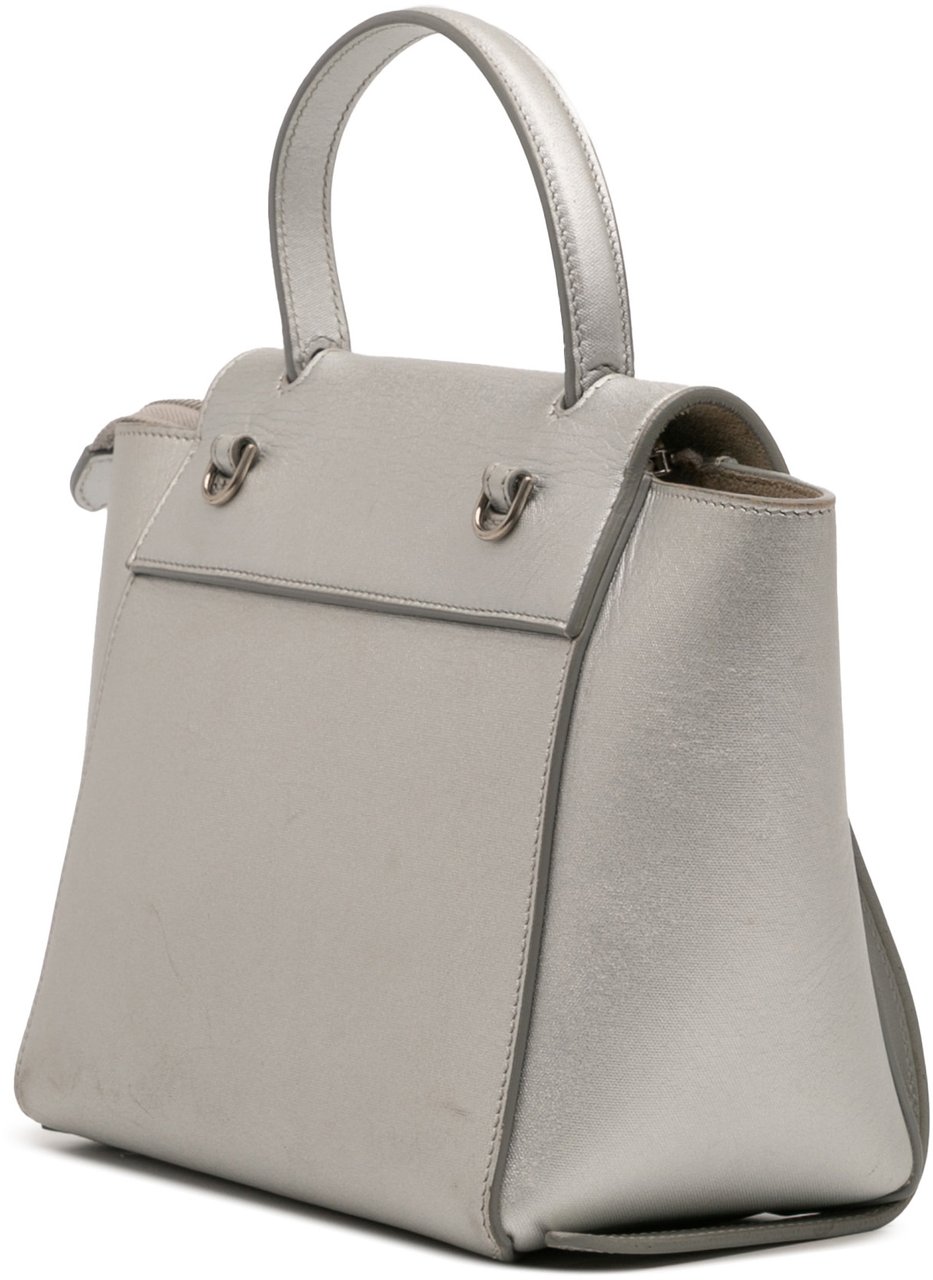 Celine Nano Laminated Calfskin Belt Bag Zilver