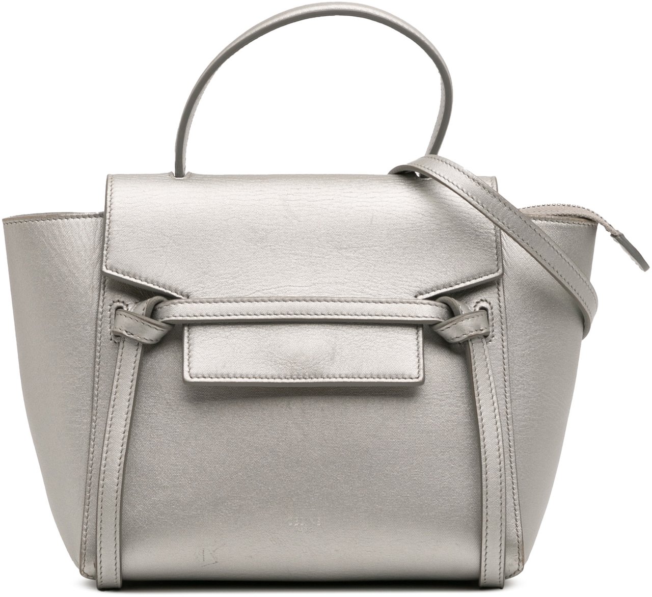 Celine Nano Laminated Calfskin Belt Bag Zilver
