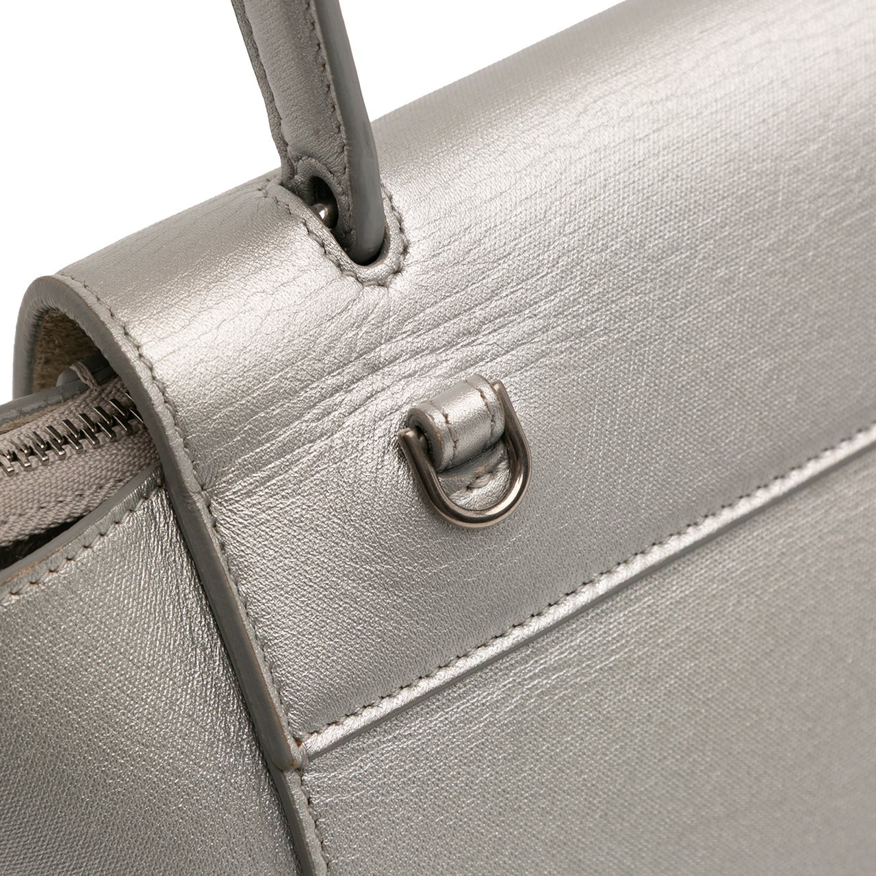 Celine Nano Laminated Calfskin Belt Bag Zilver