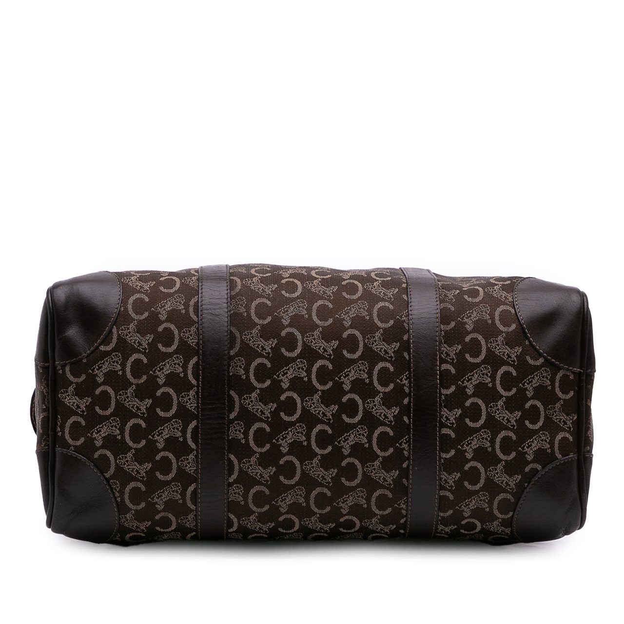 Celine C Carriage Canvas Boston Bag Bruin