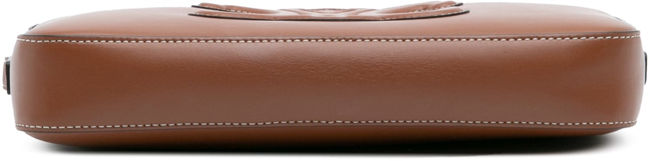Celine Mini Calfskin Cuir Triomphe Camera Shoulder Bag Bruin