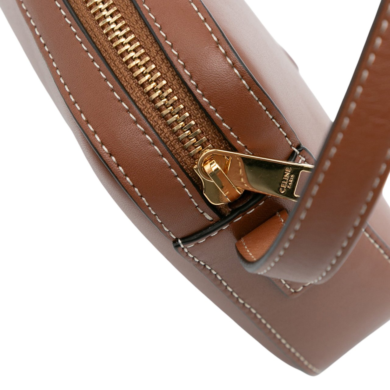 Celine Mini Calfskin Cuir Triomphe Camera Shoulder Bag Bruin