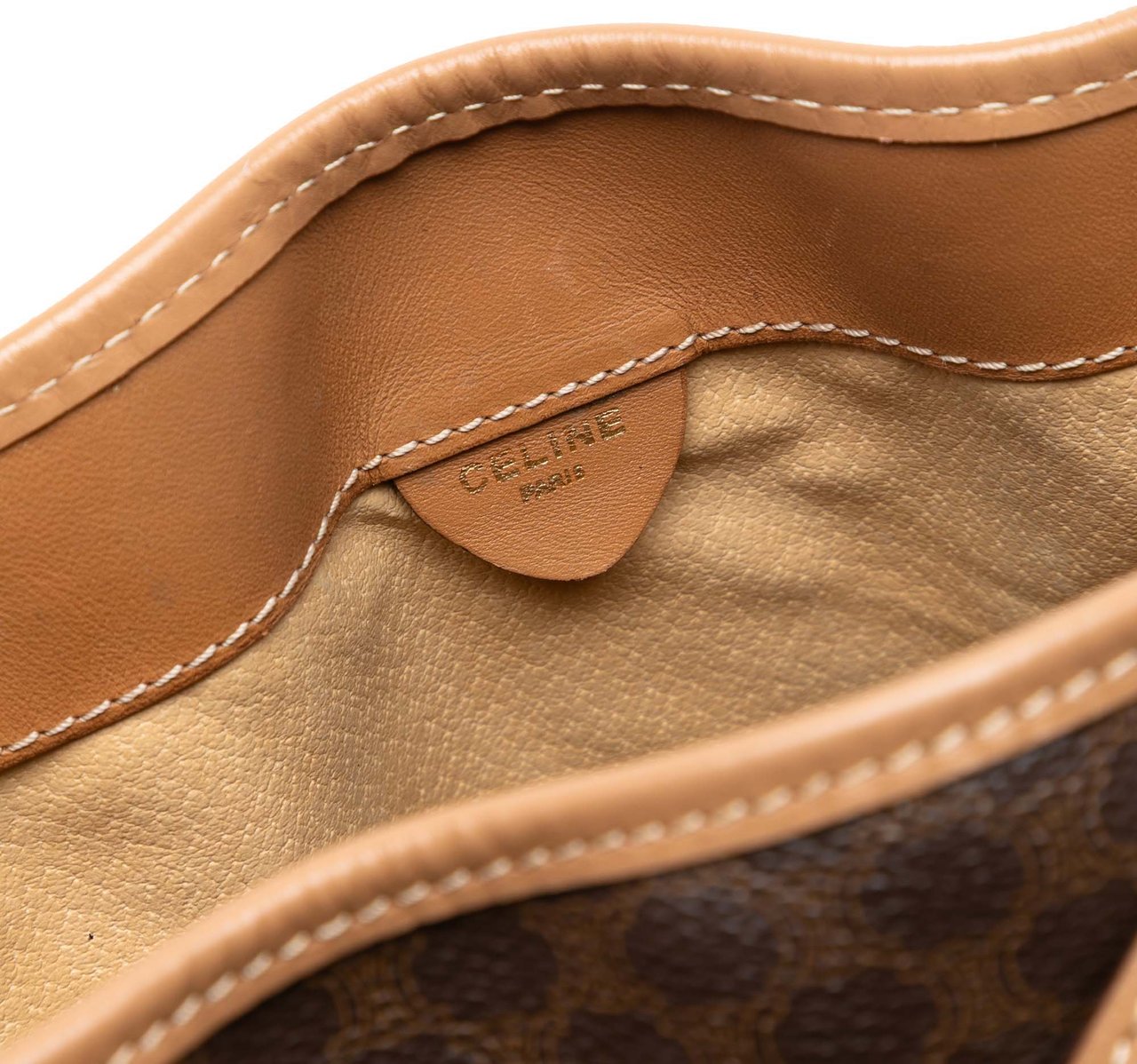 Celine Macadam Coated Canvas Drawstring Crossbody Bruin