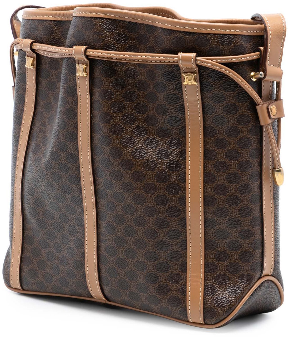 Celine Macadam Coated Canvas Drawstring Crossbody Bruin