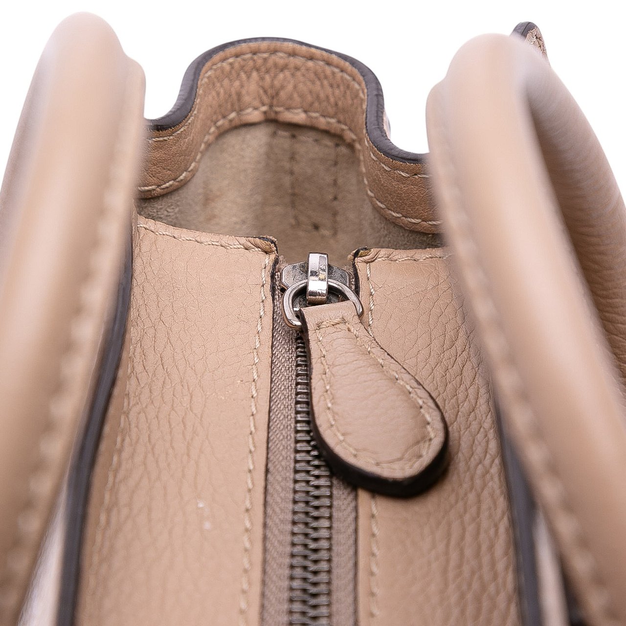 Celine Nano Leather Luggage Tote Bruin