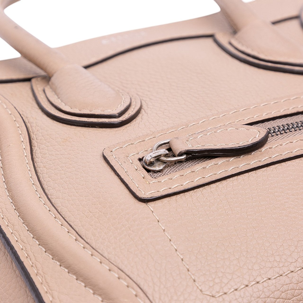 Celine Nano Leather Luggage Tote Bruin