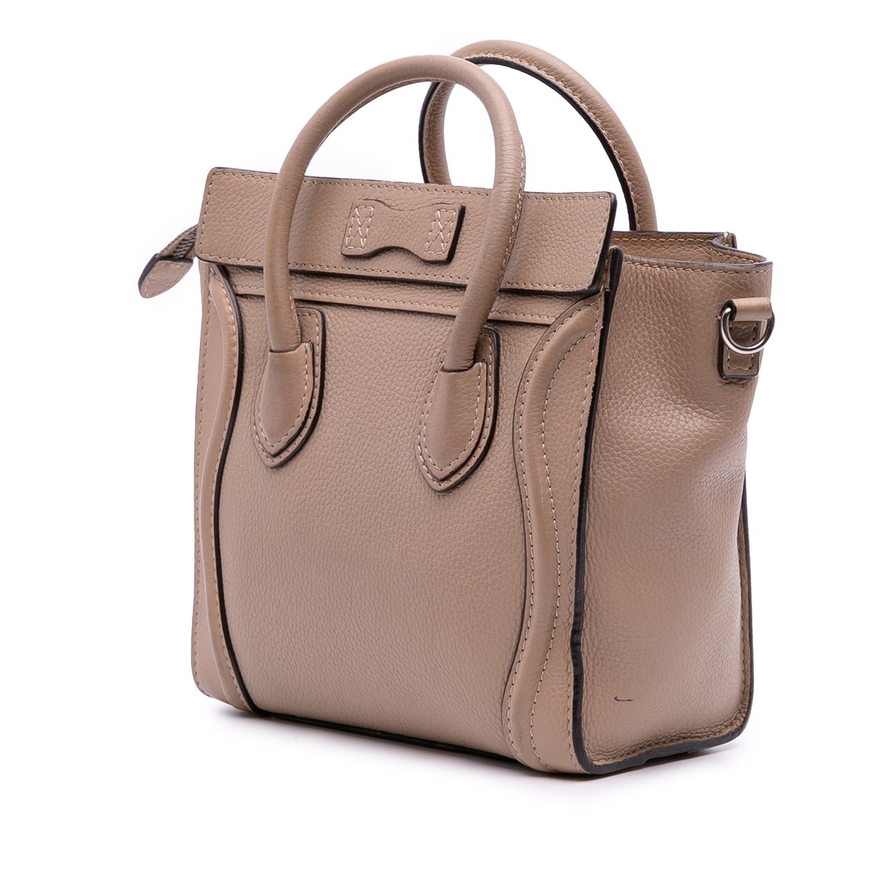 Celine Nano Leather Luggage Tote Bruin
