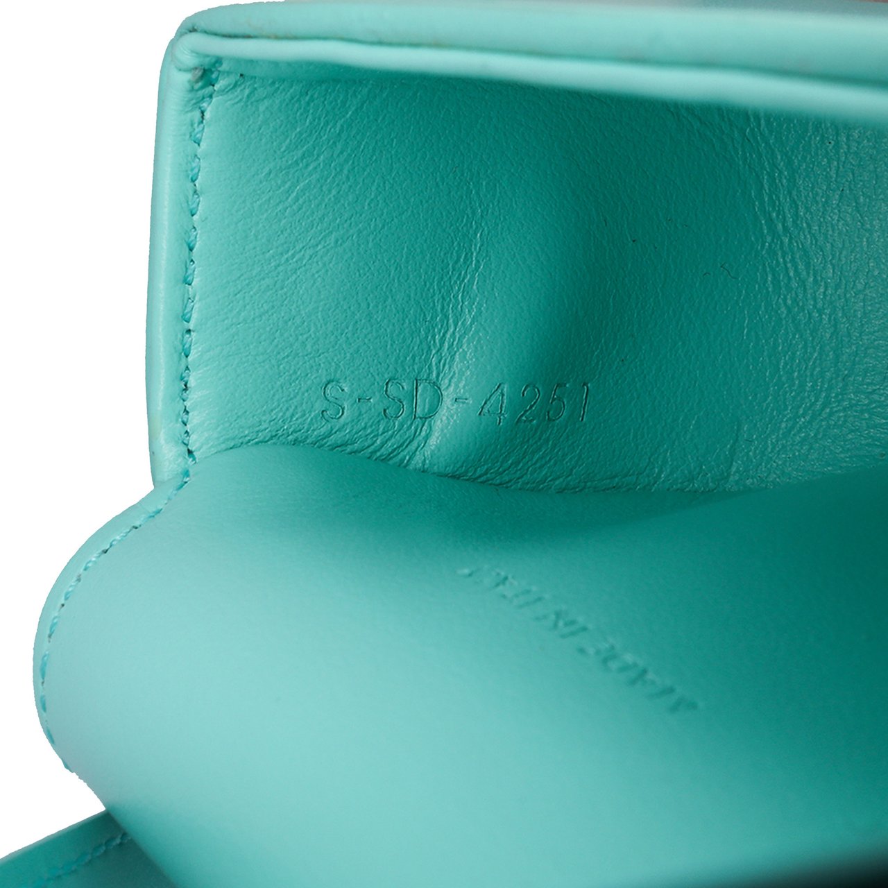 Celine Leather Triomphe AirPods Case with Strap Blauw