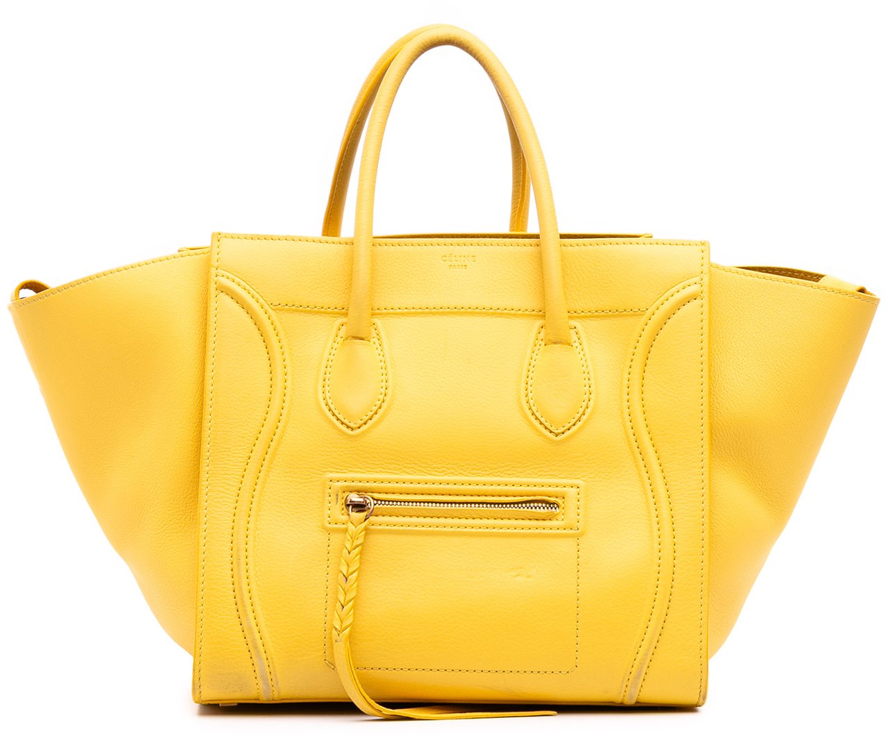 Celine Medium Leather Phantom Luggage Tote Geel