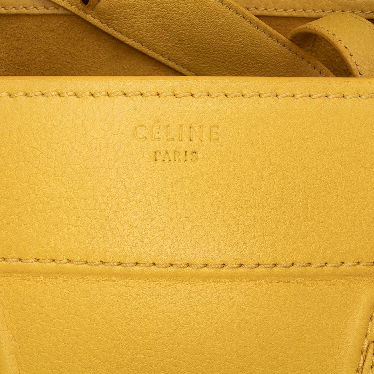 Celine Medium Leather Phantom Luggage Tote Geel