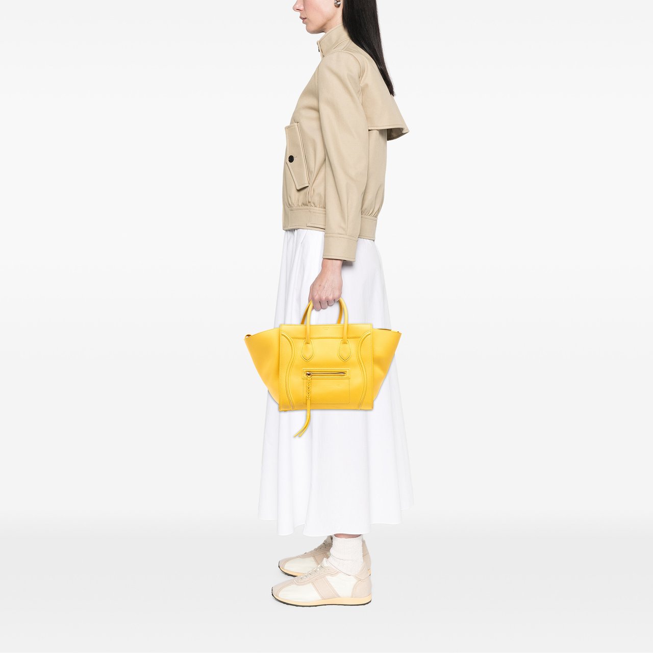 Celine Medium Leather Phantom Luggage Tote Geel