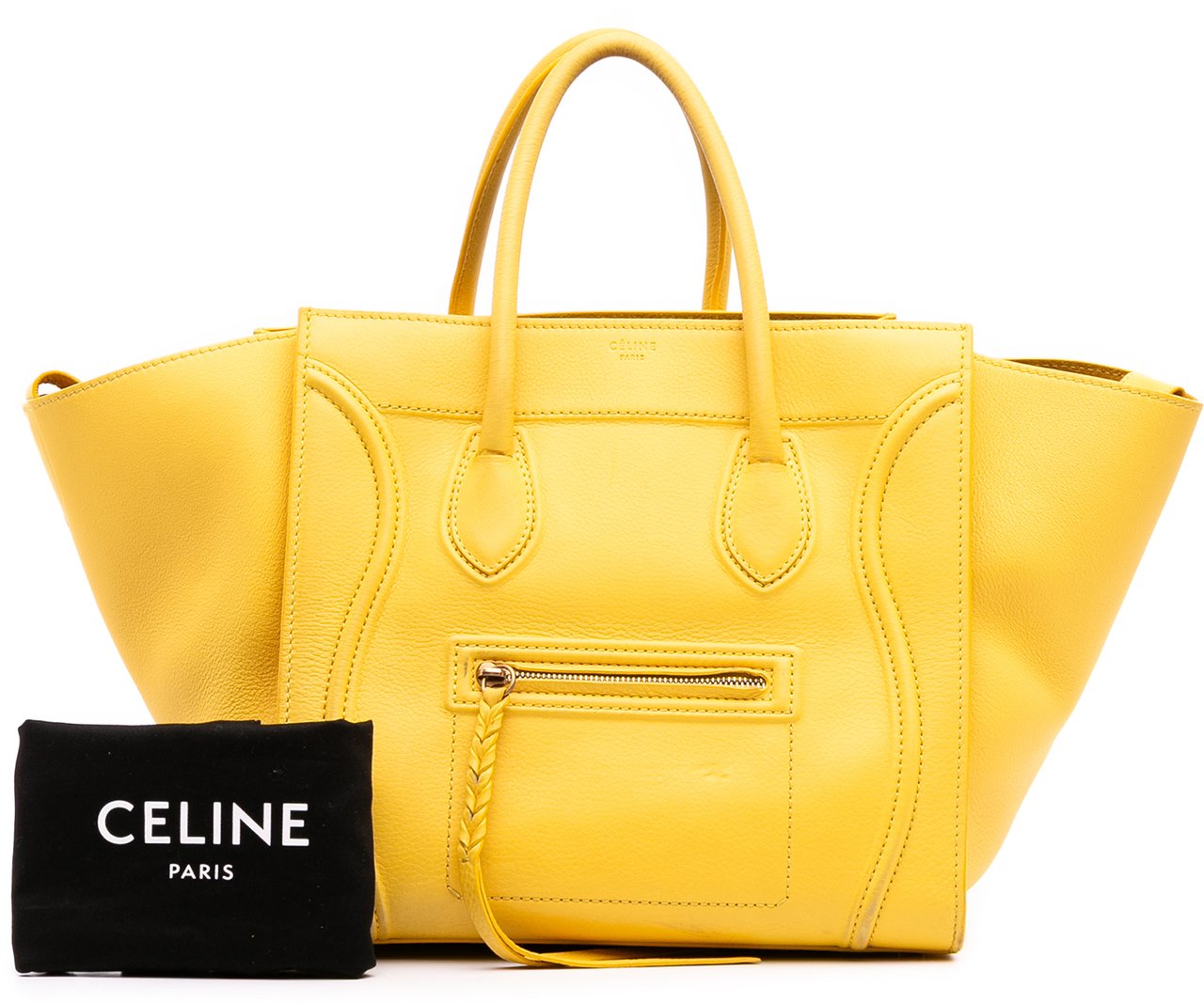 Celine Medium Leather Phantom Luggage Tote Geel
