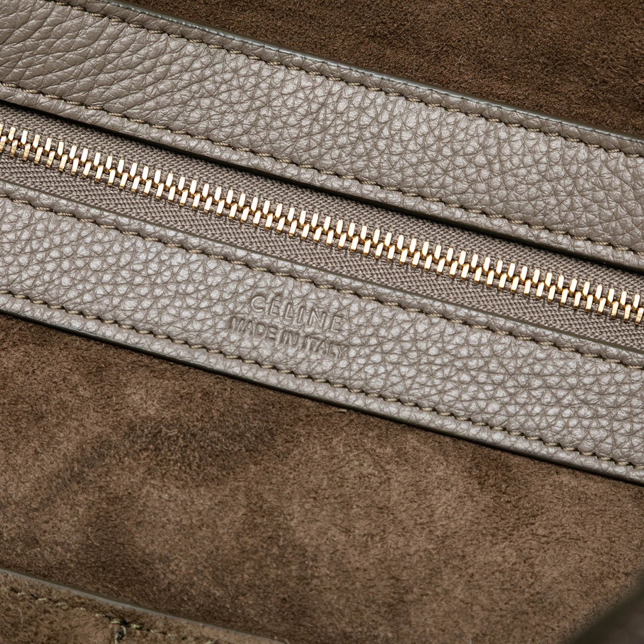 Celine Small Leather Phantom Cabas Tote Bruin