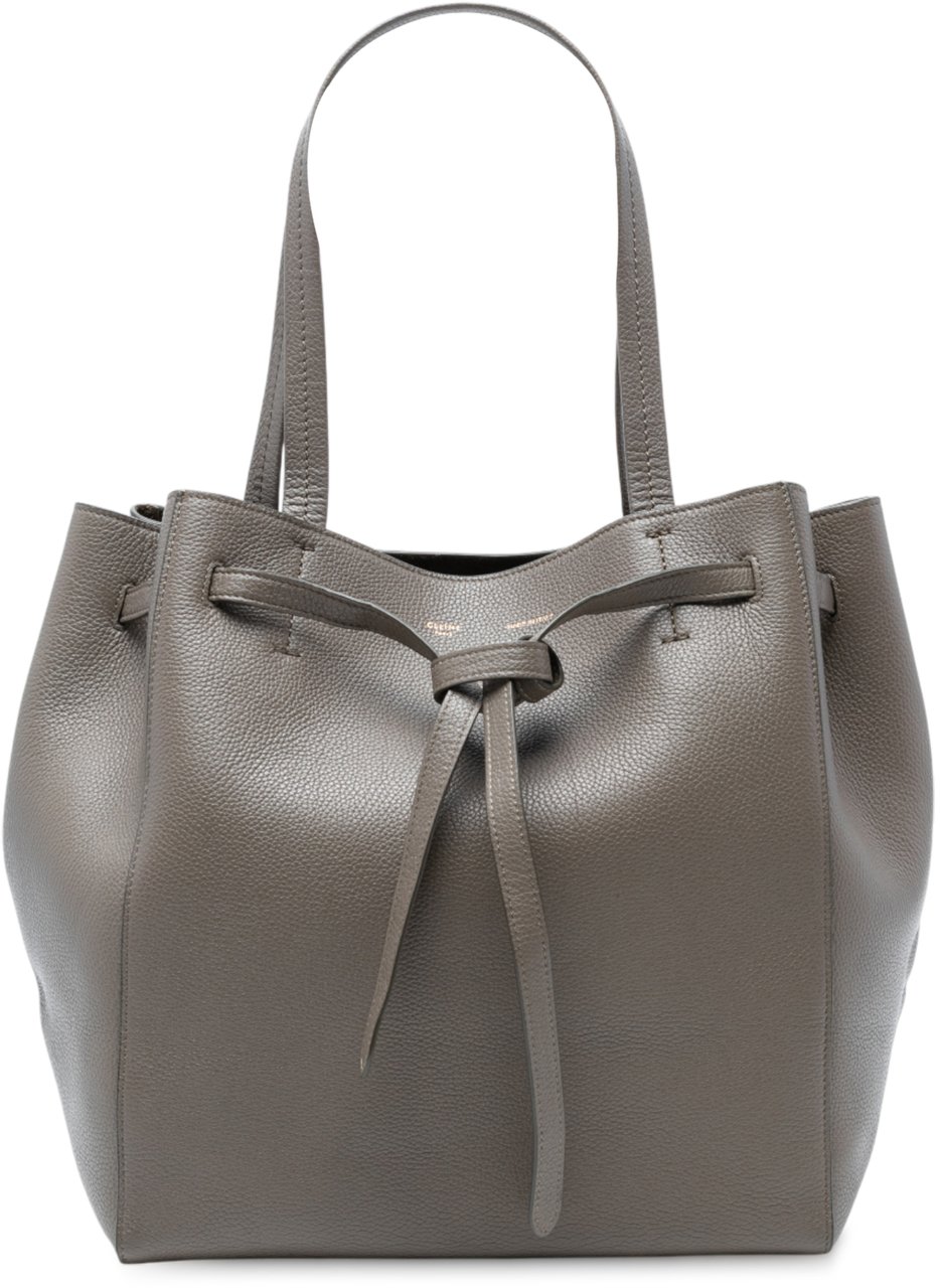 Celine Small Leather Phantom Cabas Tote Bruin