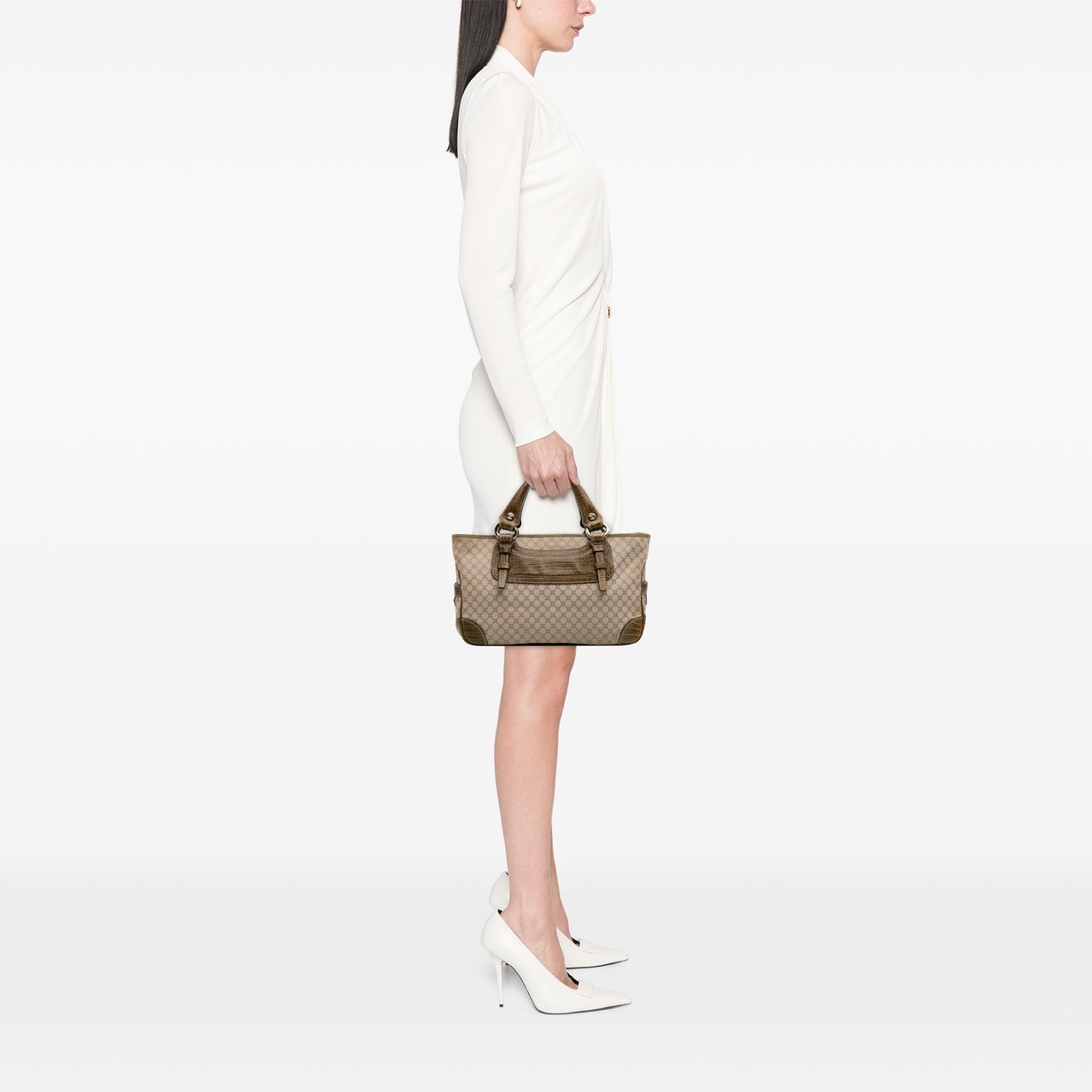 Celine Macadam Canvas Boogie Handbag Bruin