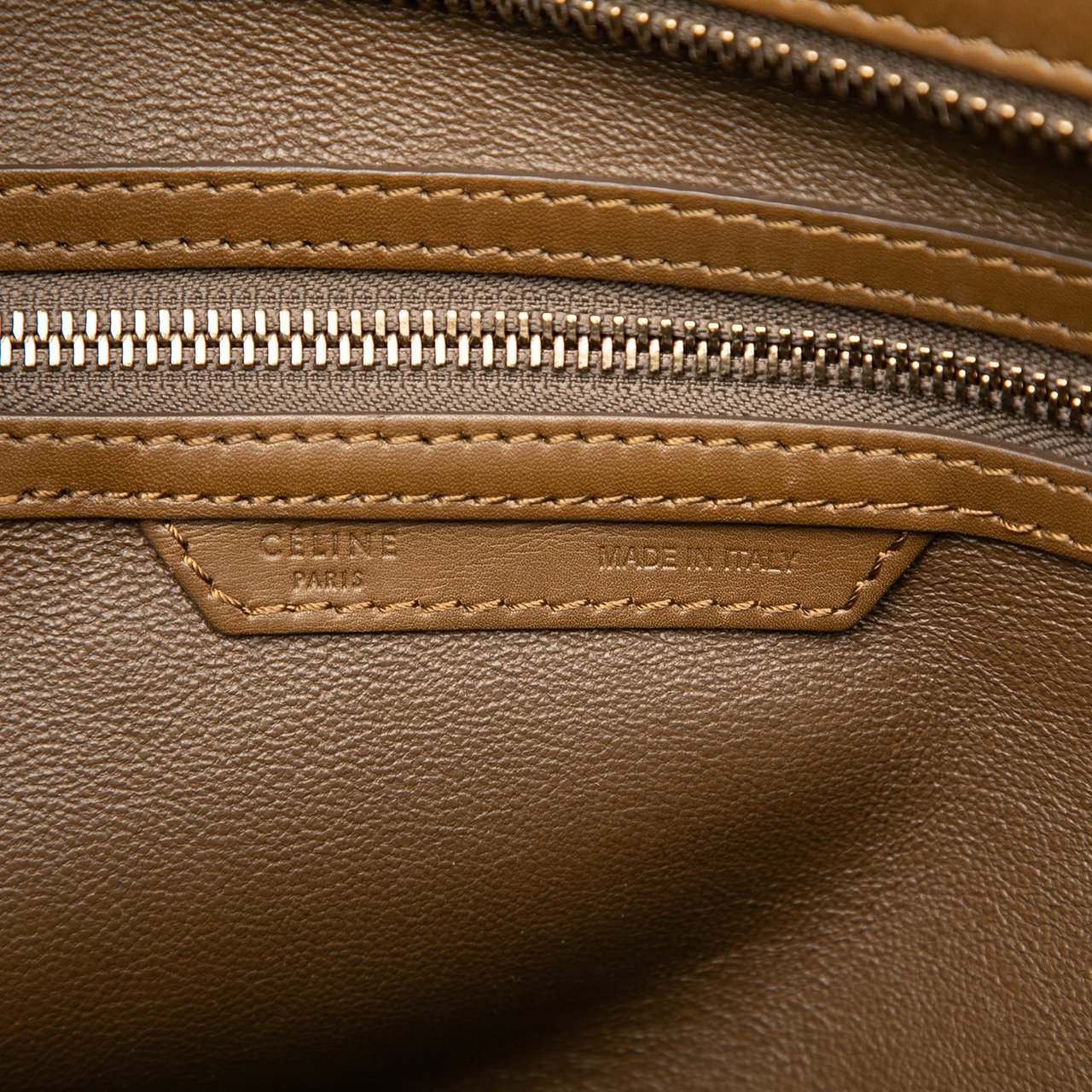 Celine Mini Tricolor Canvas and Leather Luggage Tote Bruin