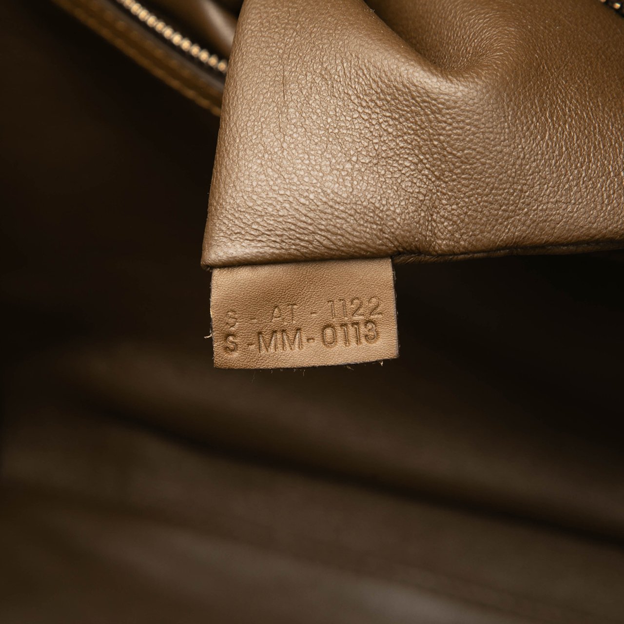 Celine Mini Tricolor Canvas and Leather Luggage Tote Bruin