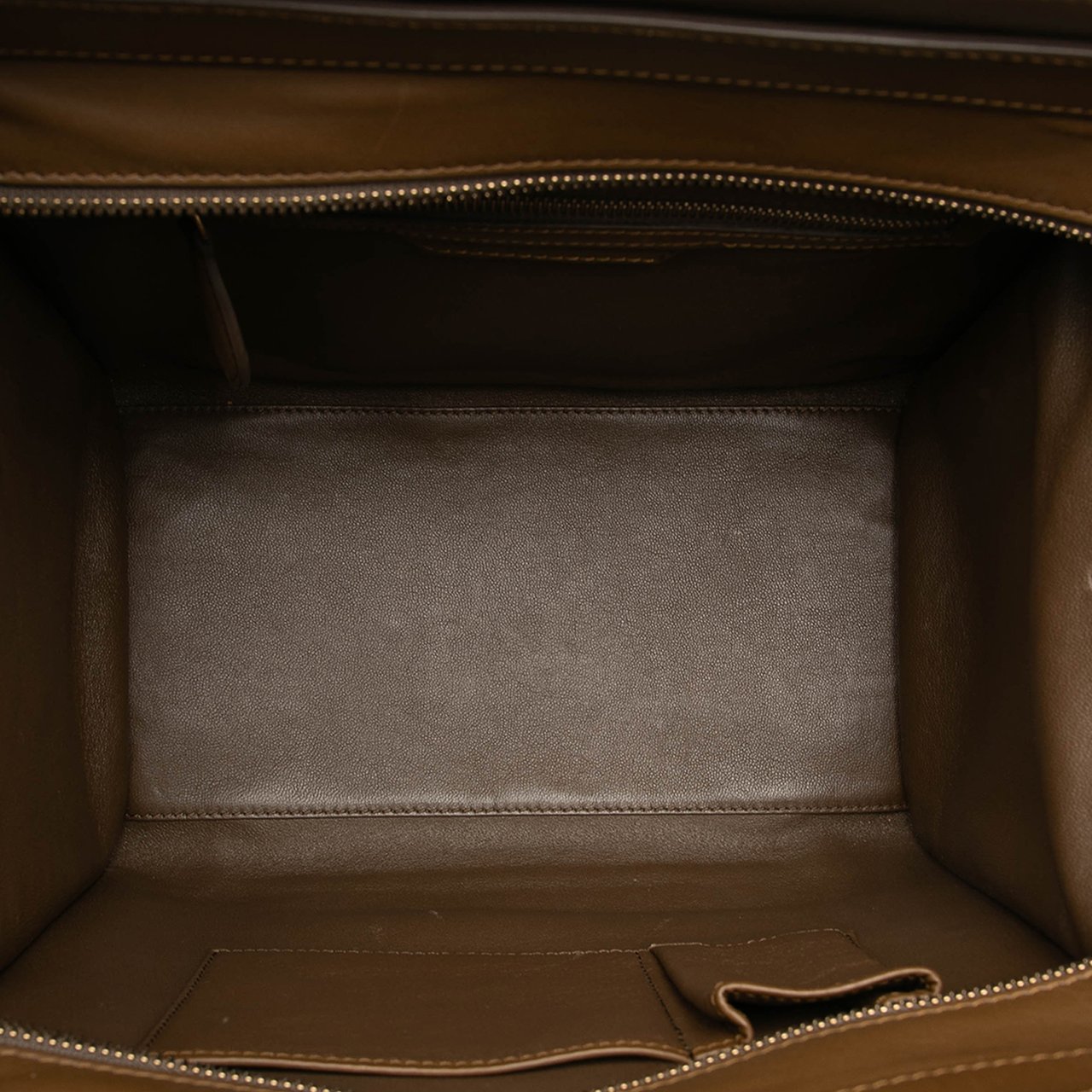 Celine Mini Tricolor Canvas and Leather Luggage Tote Bruin