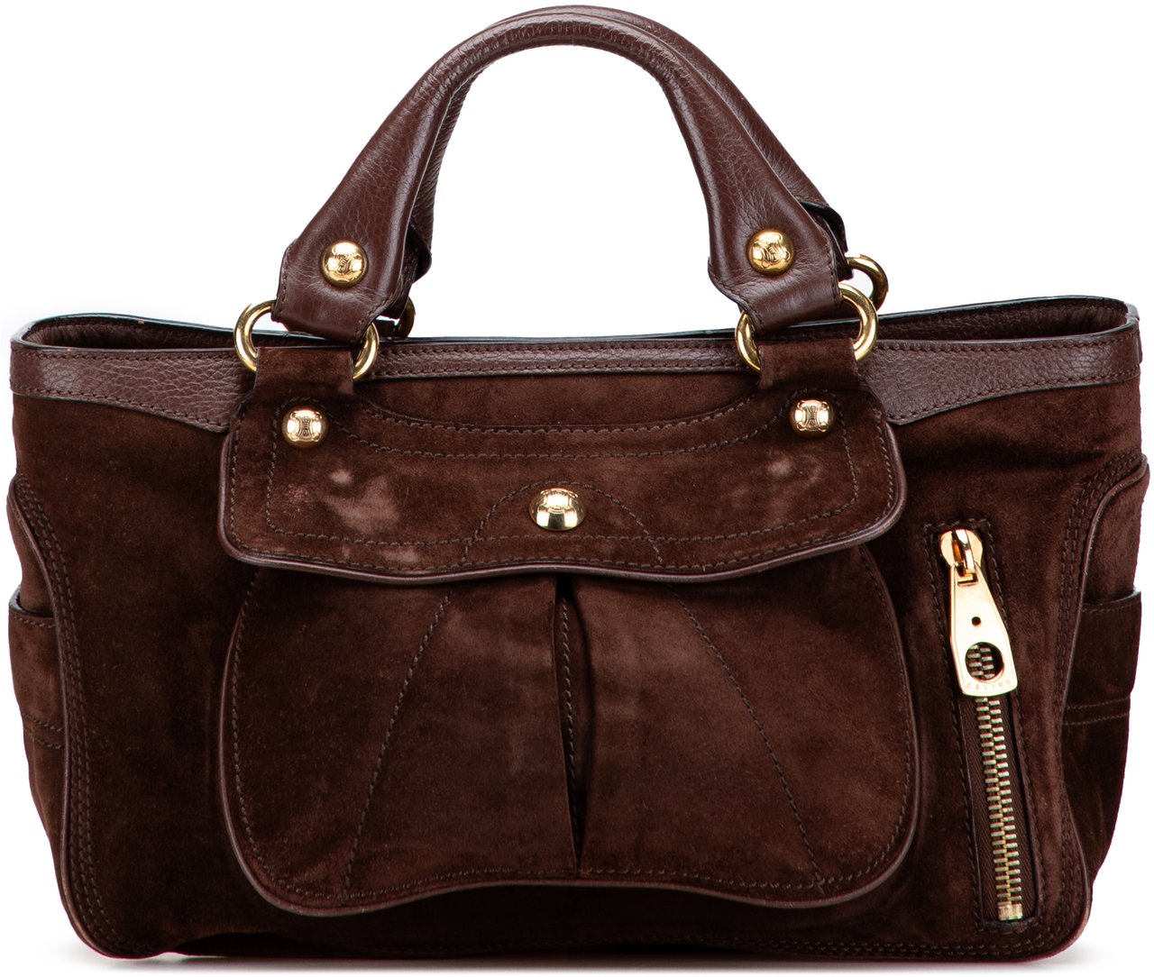 Celine Suede Boogie Handbag Bruin