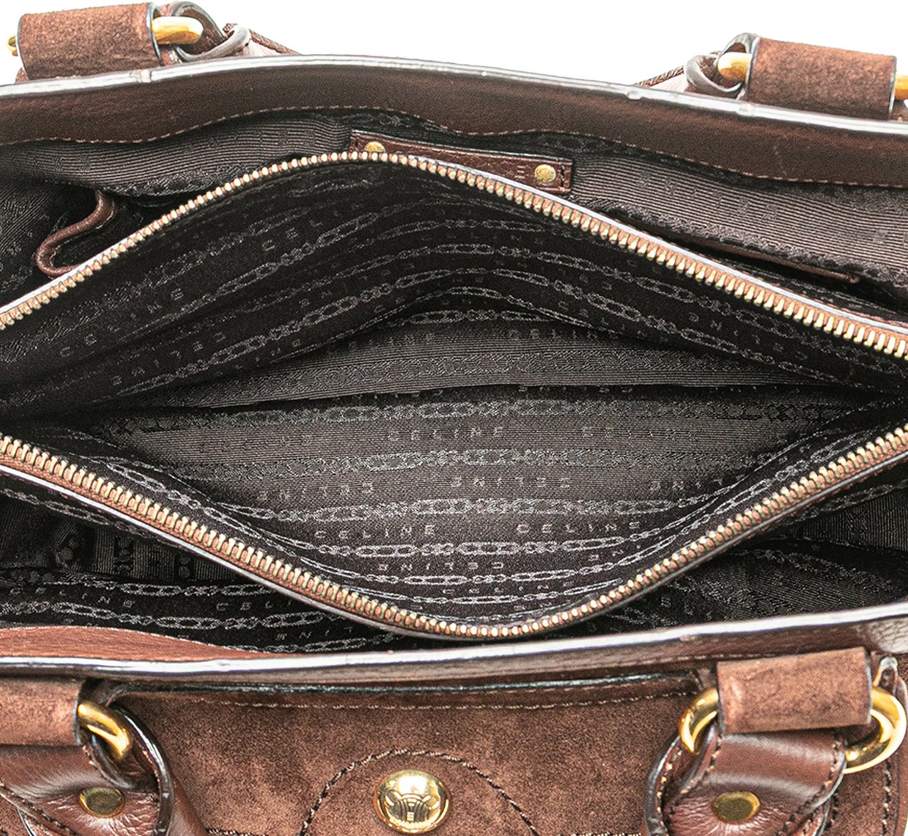 Celine Suede Boogie Handbag Bruin