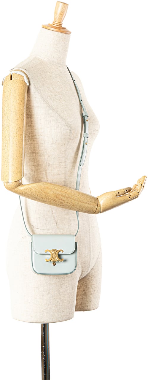 Celine Mini Calfskin Claude Crossbody Blauw
