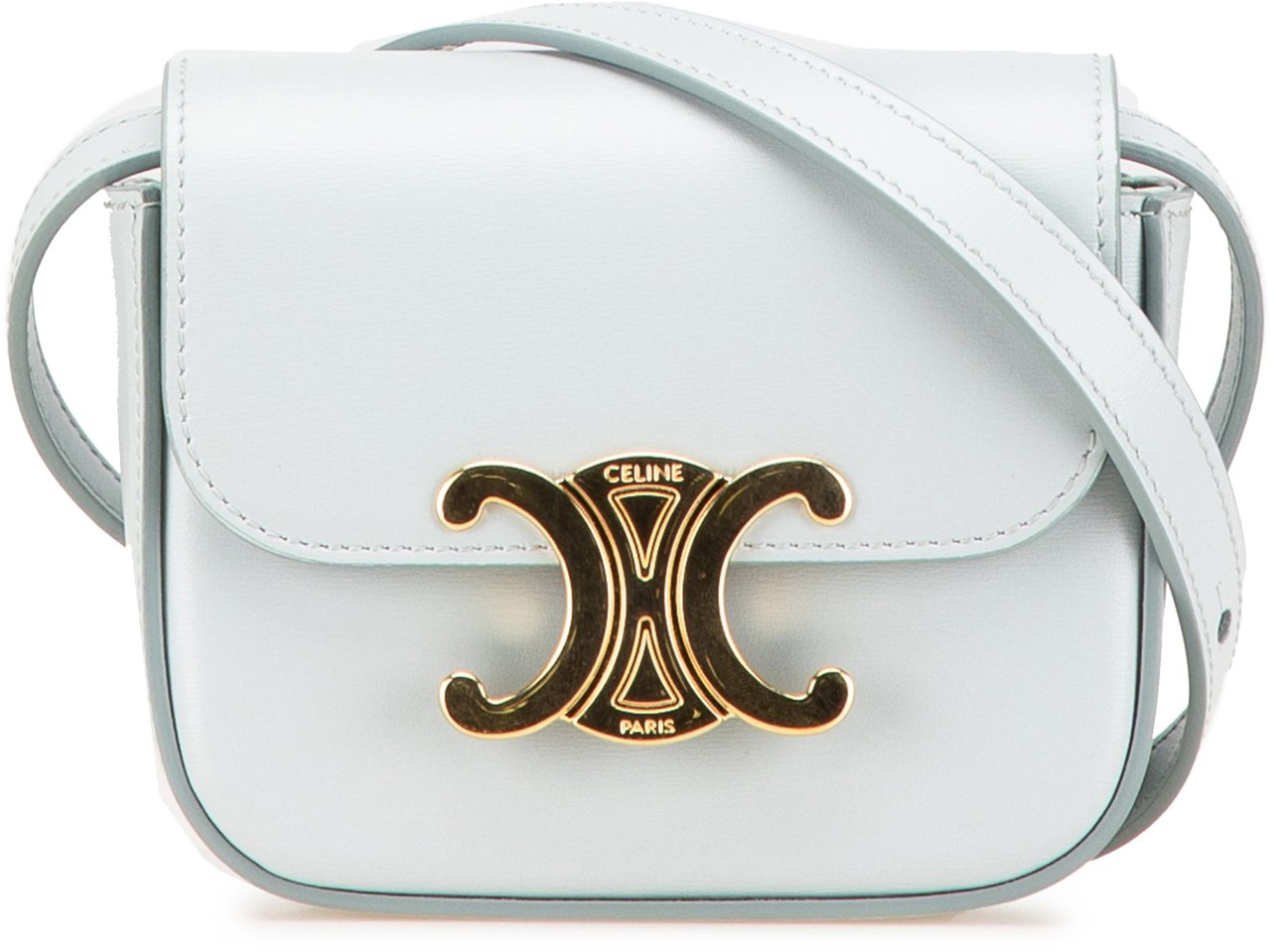 Celine Mini Calfskin Claude Crossbody Blauw