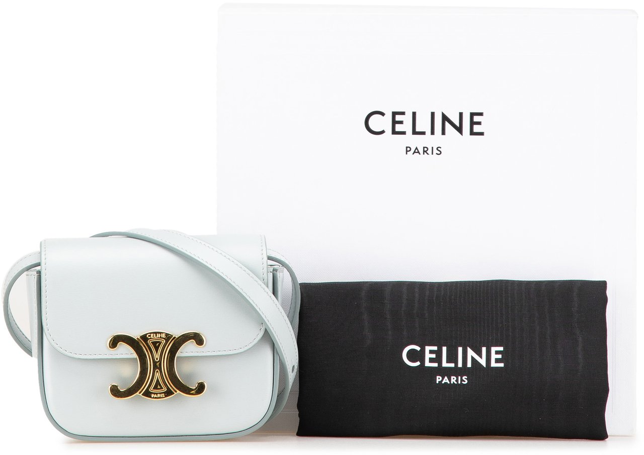 Celine Mini Calfskin Claude Crossbody Blauw