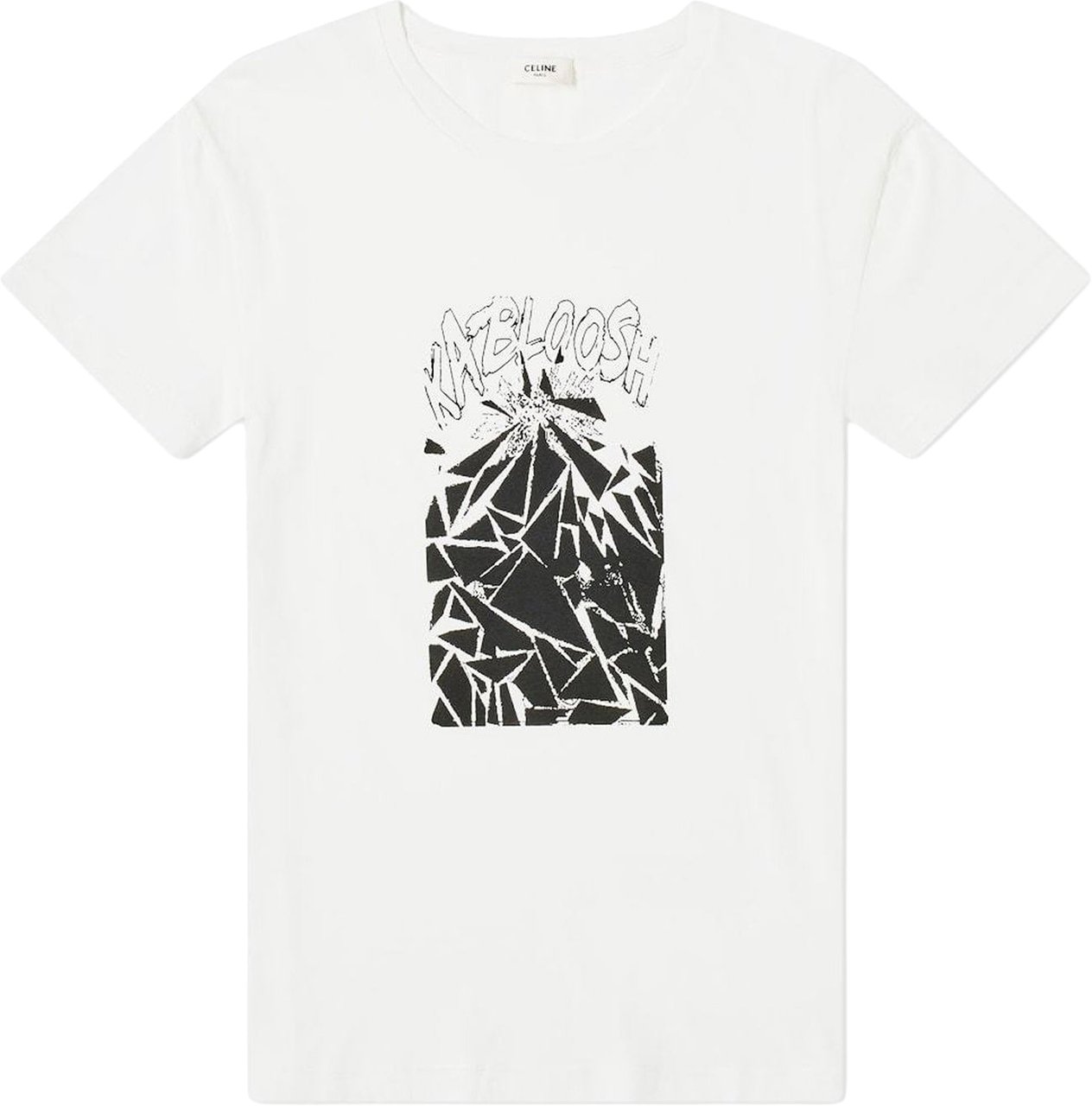 Celine Printed Cotton T-Shirt Wit