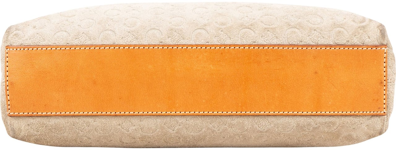 Celine Celine Suede Monogram Macadam Handbag Beige