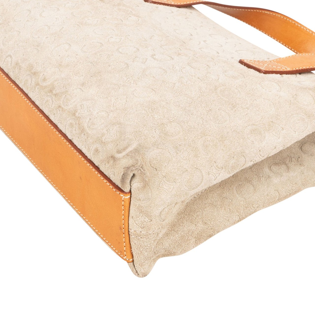 Celine Celine Suede Monogram Macadam Handbag Beige